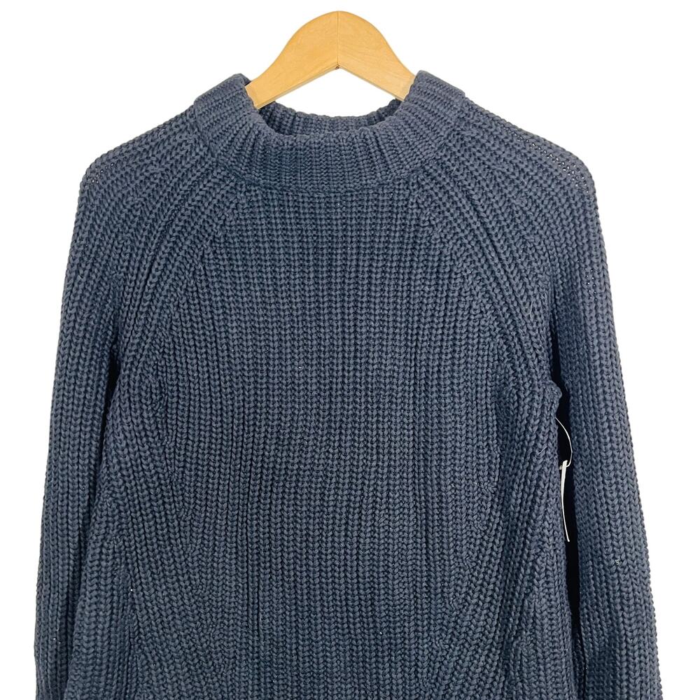 NEW! Goodthreads Cable Knit Mock Neck Sweater Long Sleeve Casual Black - S